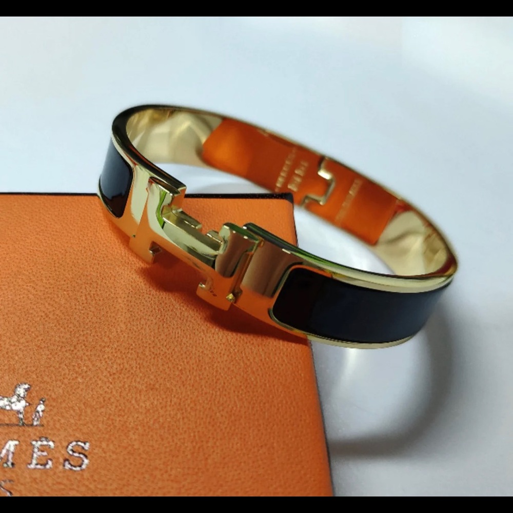 Hermès clic H bracelet noir